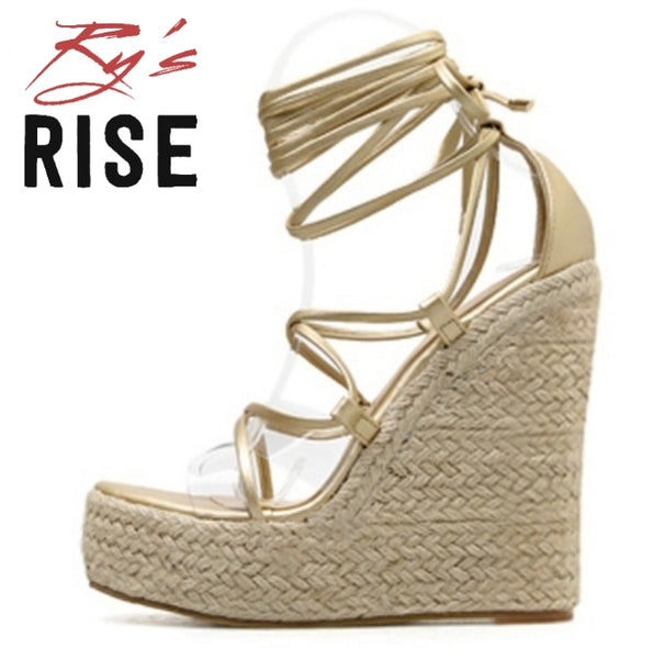 Dakota- Wedge cross strap sandals