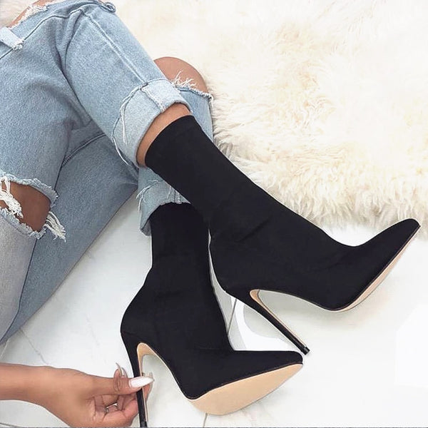 Zoie-  Pointed Toe Stiletto Booties