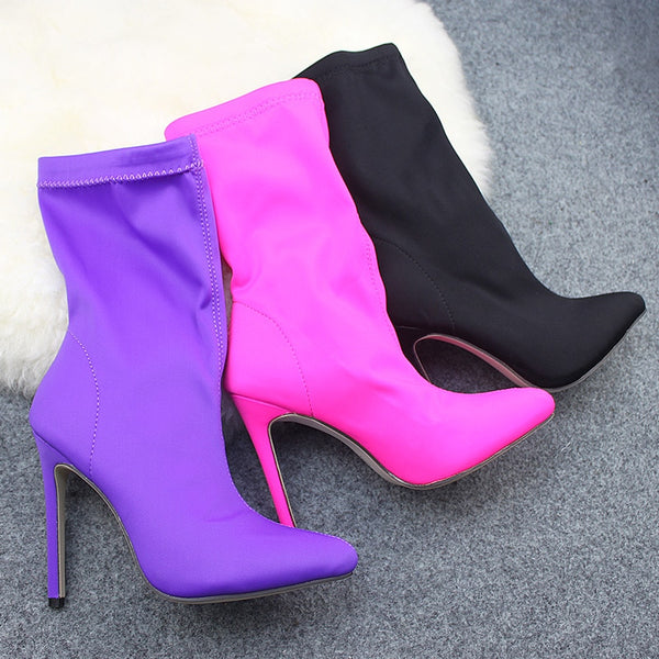 Zoie-  Pointed Toe Stiletto Booties