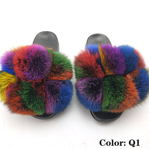 Faya- Big puff fur slides