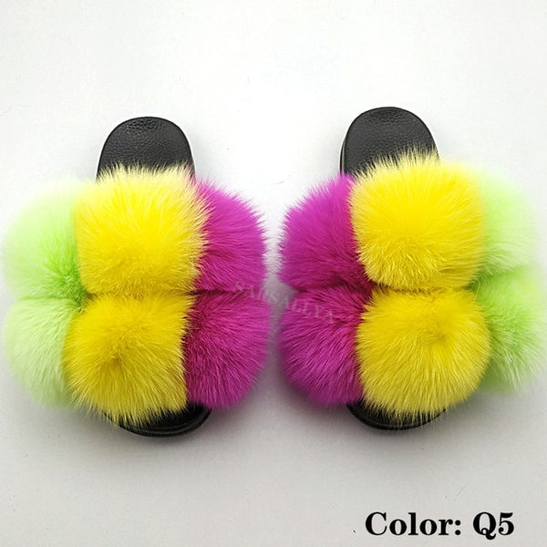 Faya- Big puff fur slides