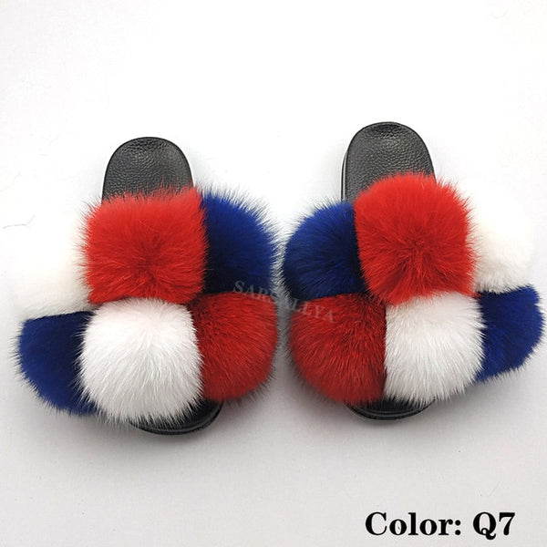 Faya- Big puff fur slides
