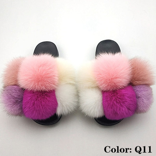 Faya- Big puff fur slides