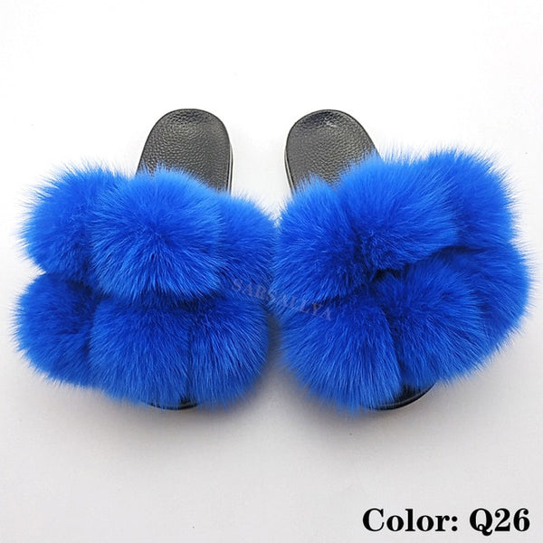 Faya- Big puff fur slides