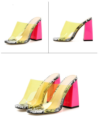 Selena- Chunky Heel peep toe pumps