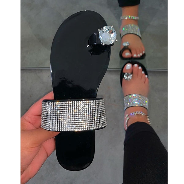 Evelyn- Blinged out thong sandals