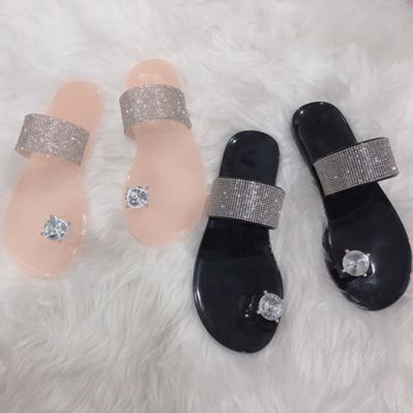 Evelyn- Blinged out thong sandals