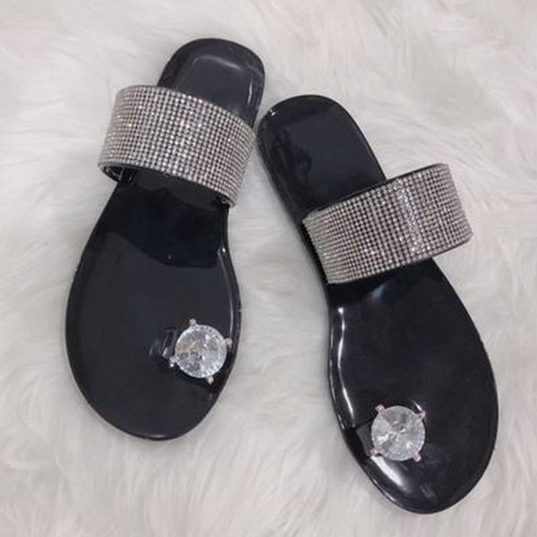Evelyn- Blinged out thong sandals
