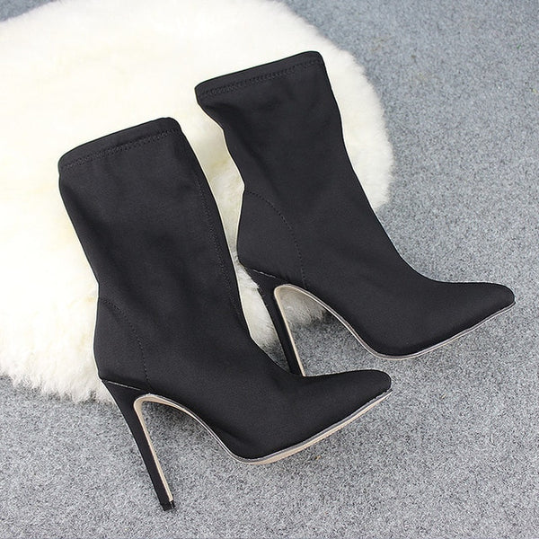 Zoie-  Pointed Toe Stiletto Booties
